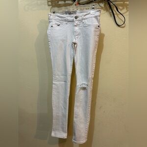 Hollister White Distressed Skinny Jeans